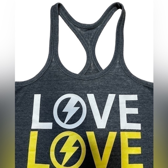 Chaser Love Lightning Bolt Tank Size Extra Small Racerback Dark Grey Rare - Picture 8 of 16
